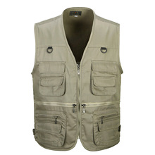 Men Cotton Multi Pocket Vest Summer New Male Casual Thin Sleeveless Jacket With Many Pockets Mens Photographer 2024 - buy cheap