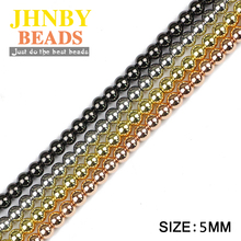 JHNBY AAA Spacer Copper beads 50pcs 5mm Rose Gold/Gun black Color Round Loose beads ball Jewelry bracelet making DIY accessories 2024 - buy cheap