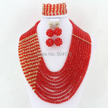 High Quality 10 Layers African Crystal Beads Set Women Costume Jewelry Set Nigerian Party Beads Necklace Set Free Shipping GS845 2024 - buy cheap