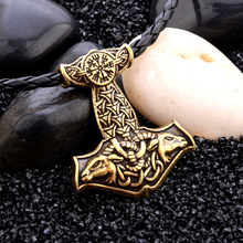 Colar com pingente de martelo de cabra, amuleto viking nórdico 2024 - compre barato