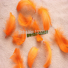 Wholesale free shipping 100 PCS/orange feathers 4-8 cm goose feather hat hair accessories production process for the wedding 2024 - buy cheap