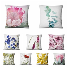 Home Pillow Decoration Super Soft Velvet Summer Flowers Printed Cushion Decorative Pillow Almofadas Decorativas Para Sofa 45*45 2024 - buy cheap