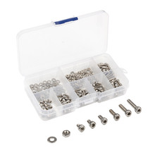 250 pc m2.5 hex parafusos soquete porca de aço inoxidável tampa cabeça parafuso arruelas fixador sortimento kit ferramentas reparo conjunto 2024 - compre barato