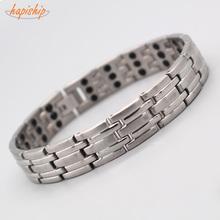 Hapiship 2019 Stainless Steel Bracelets & Bangles Germanium Energy Health Care Bracelet Bangle For Women Men Jewelry TG4127 2024 - buy cheap