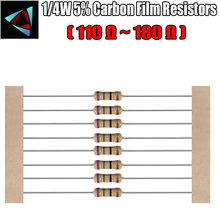100pcs 1/4W 5% Carbon Film Resistor 110 120 130 150 180 ohm 2024 - buy cheap