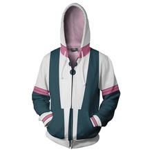 Capuz de my hero academia boku no hero academia, moletom com capuz de manga comprida com estampa 3d para cosplay de ovaso uraraka 2024 - compre barato