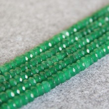 (Min Order1) 6x8mm cuentas de Calcedonia verde redondo facetado Sone DIY cuentas accesorios piezas de joyería de 15 pulgadas diseño al por mayor 2024 - compra barato