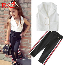 R&Z 2019 summer new girls European and American style fashion sleeveless shirt trousers two sets 2024 - buy cheap