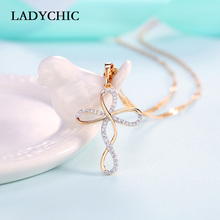 LADYCHIC-collares con colgante de cristal infinito para mujer, cadena larga de Color dorado, collar de circón, joyería para Festival de fiesta LN1065 2024 - compra barato