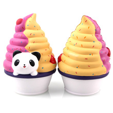 Lote de 5 unids/lote Jumbo blando de 17CM para niños, Panda Kawaii, helado de fresa, súper lento, Original, pastel de pan de dibujos animados, juguetes para niños, regalo 2024 - compra barato