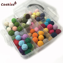 Wooden Teether 108pcs 14mm(0.55inch) Mixed Colour Crochet Beads Blending Creative Freedom For Baby Teether Necklace Decoration 2024 - buy cheap