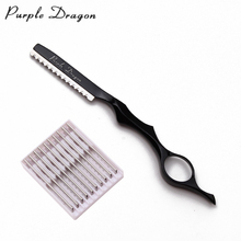 Purple Dragon-maquinilla de afeitar profesional para Barbero, cuchilla afilada para cortar el pelo, herramientas de salón, 10 cuchillas, Z6100 2024 - compra barato