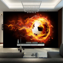 Papel de pared moderno 3D personalizado, Mural creativo de fútbol de fuego, tela de pared, sala de estar, pared del dormitorio de los niños, revestimiento, Mural 2024 - compra barato
