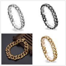 Top Design Silver Color/Gold Color/Black Stainless Steel Carving Flower Cuban Curb Chain Men Male Bracelet Bangle7-11"Xmas Gift 2024 - buy cheap