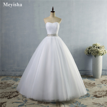 ZJ9040 2019 strapless diamond White Ivory formal Crystal Beads Wedding Dresses 2020 Bridal Dress plus size elegant wholesale 2024 - buy cheap