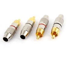 High Quality 4 x RCA Male Plug Non Solder Audio Video Locking Connector 2024 - buy cheap