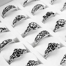 100 шт. кольца из сплава в готическом ретро-стиле, кольца в стиле панк для женщин, оптовая продажа ювелирных изделий, много покрытий, старинные серебряные женские кольца 2024 - купить недорого