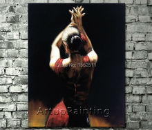 Bailaora-pintura al óleo de Flamenco española para mujer latina, pintura latina pintada a mano de alta calidad, 03 2024 - compra barato