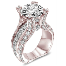 Роскошное Женское Обручальное кольцо с кристаллами циркония, модное серебряное ювелирное изделие для невесты, очаровательные обручальные кольца для женщин Z35Y023 2024 - купить недорого
