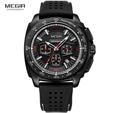 MEGIR Chronograph Quartz Watches Military Waterproof Luminous Wristwatch for Man Silicone strap, Quartz wristwatches, Army Military 2024 - buy cheap