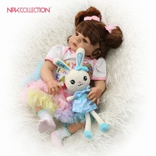 NPKCOLLECTION 56 cm Corpo Cheio de Silicone Bebê Reborn Boneca de Brinquedo Para A Menina Vinil Princesa Recém-nascidos Bebês Bebe Bathe Toy Aniversário presente 2024 - compre barato