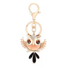 New creative cute rhinestone wings owl keychain Crystal animal car key ring female bag pendant accessories charm jewelry 2024 - buy cheap