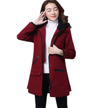 Jaquetas femininas casuais de algodão, casacos grossos de duas peças, quentes com capuz, outono inverno, para mulheres, longas, fp1754 2024 - compre barato