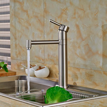 Swivel Spout Kitchen Sink Faucet Single Handle Kitchen Mixer Water Taps Nickel Brushed 2024 - buy cheap