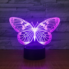 Luminária de mesa led borboleta 3d com controle rgb, muda de cor, usb, lanterna, luz noturna, brinquedo, presente para crianças 2024 - compre barato