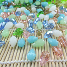 Free Shipping 10*15mm  Mixed color Drop Crystal Glass Beads Faceted loose bead 50pcs/lot 2024 - buy cheap