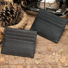 WESTAL genuine leather men's credit card holder for men's slim purse coin pocket short wallet simple money bag thin bags 113 2024 - buy cheap