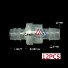 12 шт. 10 мм односторонний клапан Материал PP обратный клапан пружина типа фтороруббер для масла озона воды (для питья) 2024 - купить недорого
