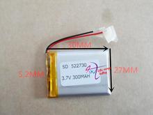 best battery brand 3.7V lithium polymer battery 522730 502730  MP3 Bluetooth stereo sound card 300mAH 2024 - buy cheap