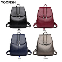 New Waterproof Fashion PU Leather Women's Backpack Minimalist leisure travel bag handiness student bag free shipping XZ-176. 2024 - buy cheap