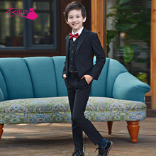 2018 New Children Suit Baby Boys Suits Kids Blazer Boys Formal Suit For Weddings Boys Clothes Set Jackets+Shirt+Pants 4pcs 5-14Y 2024 - buy cheap