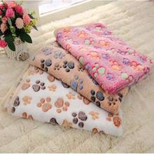Warm Pet Blanket Winter Dog Cat Bed Mat Foot Print Soft Sleeping Mattress Small Medium Dogs Cats Coral Fleece Pet Supplies 2024 - buy cheap