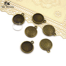 20*16mm Antiqued Bronze Round Cameo Cabochon Base Setting Metal Stamping Blanks Jewelry Pendant Blanks Bases For Cameos 30Pcs 2024 - buy cheap