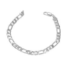 Silver Bracelet for Men Women  6mm Chain Bangle Bracelet 8 inch Pulseira Christmas Gift Fashion Jewelry Factory Price Bijoux 2024 - buy cheap