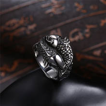 New Arrival 316L Pure Titanium Steel Fish Shape Finger Ring Cool Men Punk Jewelry Christmas Gift Size 8-12 Rings For Men 2024 - buy cheap