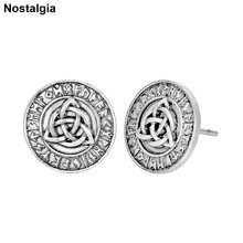 Nostalgia Norse Viking Runes Jewelry Trinity Scottish Irish Triskele Triquetra Knot Eternity Symbol Stud Earrings 2024 - buy cheap