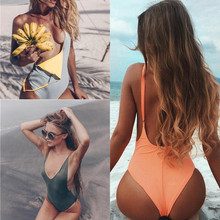 One Piece Backless Swimsuit Brazilian Reversible Swimwear Women High Cut Monokini Maillot De Bain Quality Bodysuit Swim Suit 2024 - buy cheap