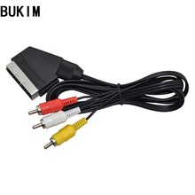BUKIM 1 Piece High Quality 1.8m/6Feet RGB Scart To 3 RCA Audio Video Cable for NES for FC 2024 - buy cheap