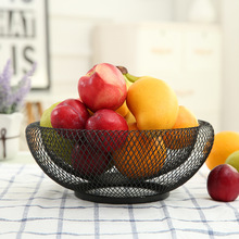 Casegrace-cesta de hierro para frutas, bandeja clásica para servir alimentos, decoración del hogar, cestas de almacenamiento de frutas de gran capacidad, color negro 2024 - compra barato