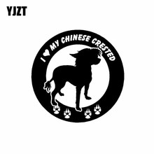 YJZT 15CM*15CM  I Love My Chinese Crested A Dog Vinyl Car Sticker Black/Silver C2-3236 2024 - buy cheap