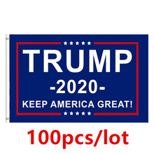 100pcs 90*150cm / 3*5 FT Trump 2020 Flag Donald Trump Flag Keep America Great Donald For President USA  Big Hanging Trump Flag 2024 - buy cheap