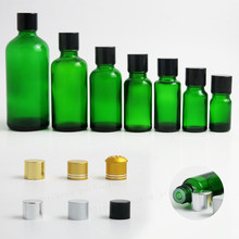 200 xTravel Empty Green glass essential oil bottle with aluminum lids cosmetic packging 100ml 50ml 1oz 2/3oz 1/2oz 1/3oz 5ml 2024 - buy cheap
