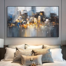 Modern Abstract Landscape Canvas Painting City Building Posters and Prints Wall Art Pictures for Living Room Bedroom Decoration 2024 - buy cheap
