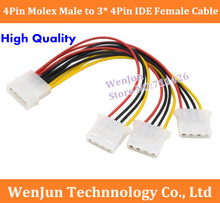 Горячая Распродажа 4 Pin Molex Male to 3 port 4Pin Molex IDE Female кабель адаптера питания 2024 - купить недорого