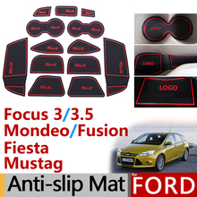 Anti-Slip Rubber Gate Slot Cup Mat for Ford Focus 3 3.5 Mondeo Fusion Mustag Fiesta 2013 2014 2015 2016 2017 2018 Accessories 2024 - buy cheap