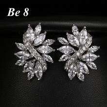 Be8 Brand Flower Shape Marquise Cut AAA Cubic Zirconia Pave Stud Earrings Sparking Crystal Earrings Brincos For Party Gift E-233 2024 - buy cheap